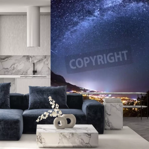 Papier peint  Voie lactée au-dessus de la ville