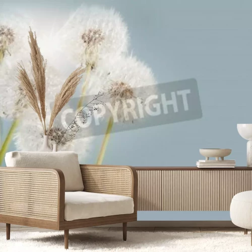 Papier peint  Pissenlit 3D sur le ciel