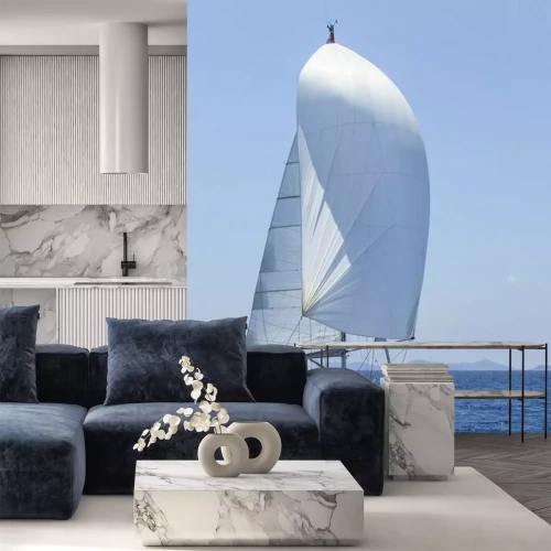 Papier peint  Voilier et voiles blanches au vent