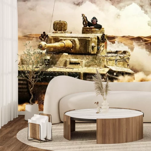 Papier peint  Les chars ennemis se déplaçant dans le désert