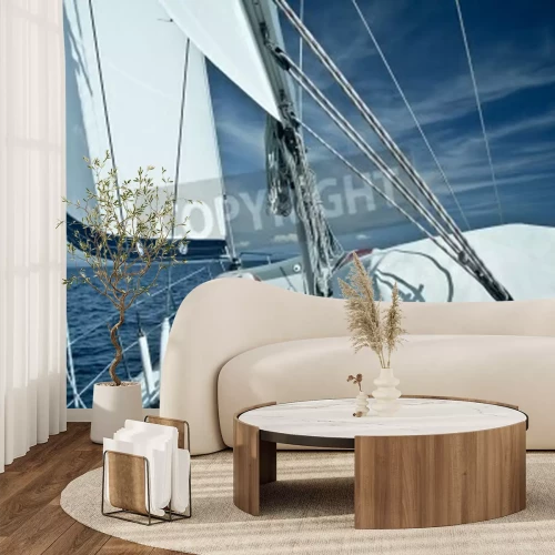 Papier peint  Vue depuis la plate-forme d'un voilier