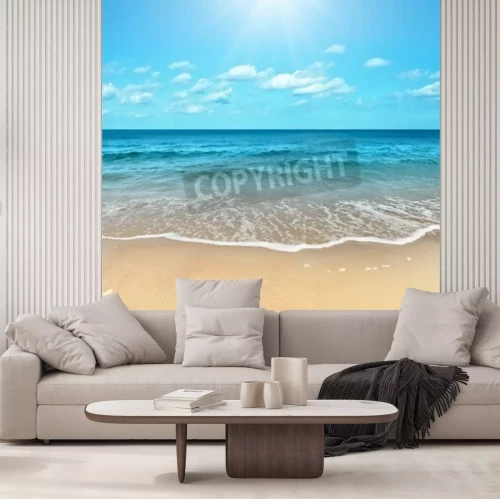 Papier peint  Une plage ensoleillée par une journée chaude