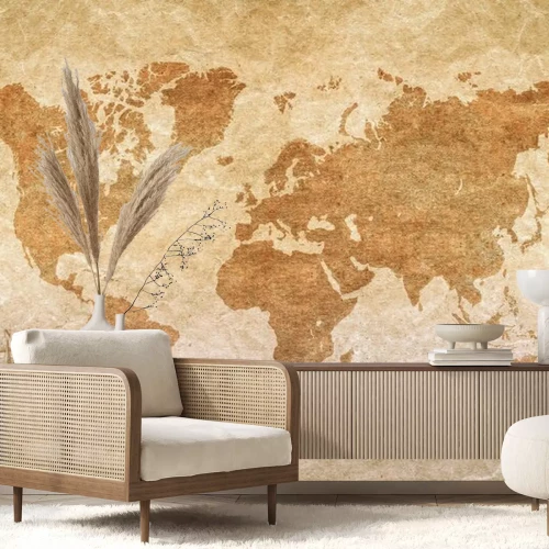 Papier peint  Continents sur une vieille carte