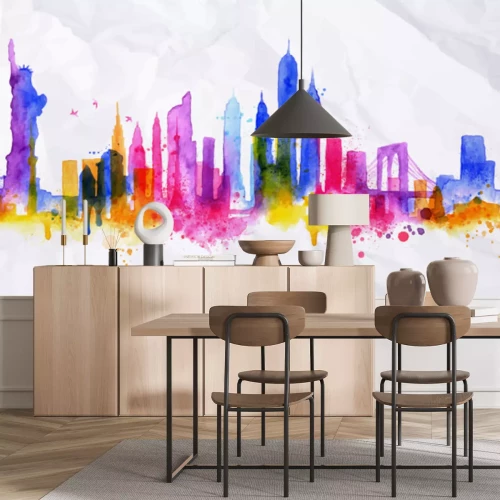 Sticker  Silhouette overlay city New york