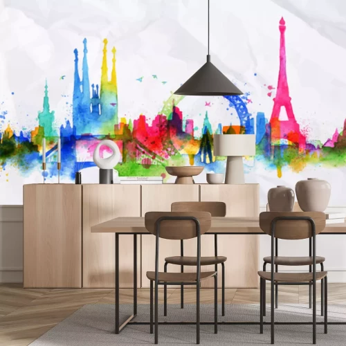 Sticker  Silhouette overlay city Paris