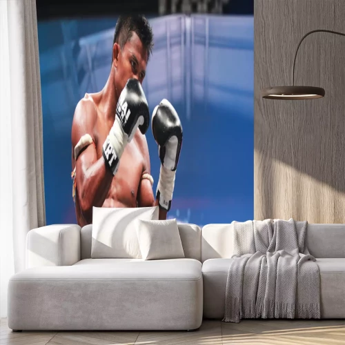 Papier peint  Homme pendant un combat de boxe