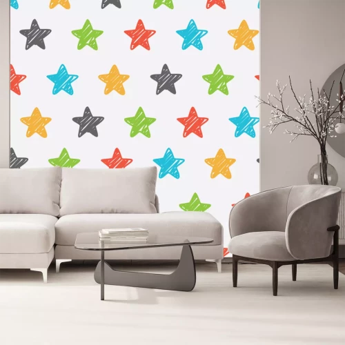 Sticker  Sketchy star seamless background