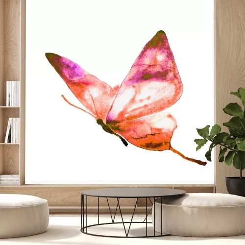 Sticker  Papillon orange en mouvement