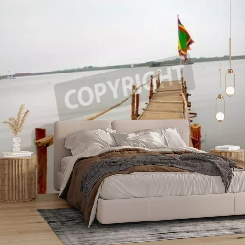 Papier peint  Passerelle bancale et drapeau