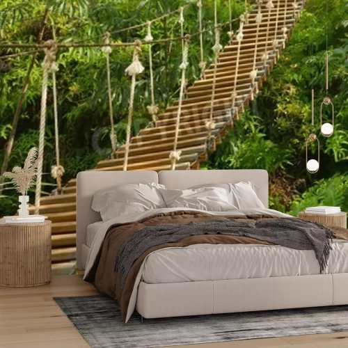 Papier peint  Pont en bois environnement exotique