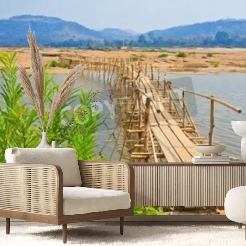 Papier peint  Pont de bambou Thaïlande