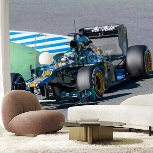 Papier peint  Bolide bleu foncé course de formule 1