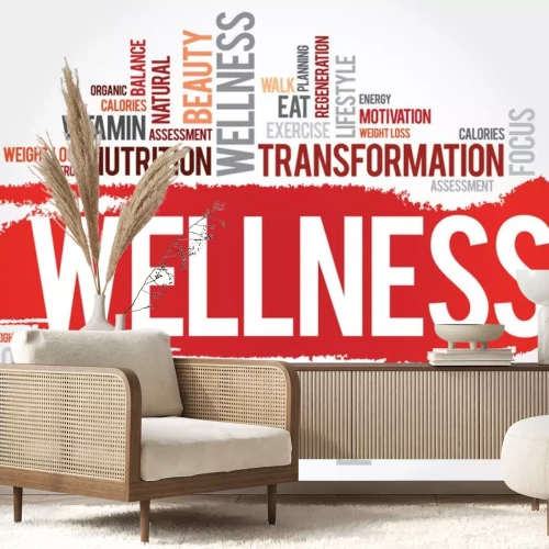 Sticker  WELLNESS word cloud, fitness, sport, health concept