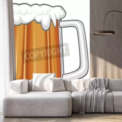 Papier peint  Dessin avec une boisson dans une chope