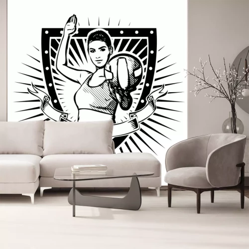 Sticker  volley-ball bouclier