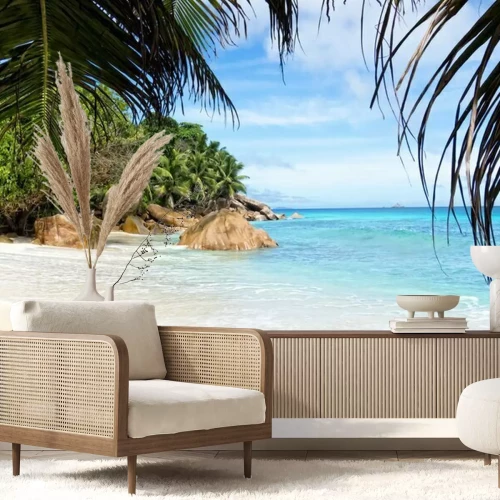 Papier peint  Une plage paradisiaque au bord de la mer