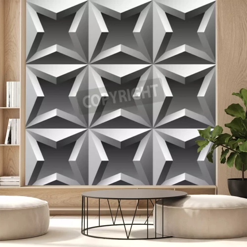 Papier peint  Motif 3D gris métallique
