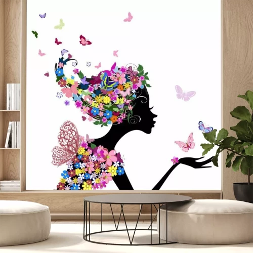 Papier peint  Des papillons dans les cheveux