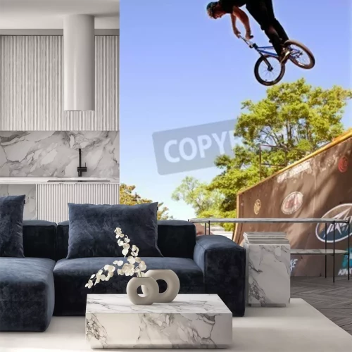 Papier peint  Vélo BMX et skatepark