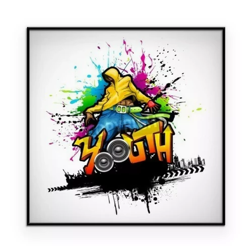 Poster  Motif coloré avec un adolescent dans un style graffiti