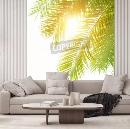 Papier peint  Feuilles tropicales au soleil