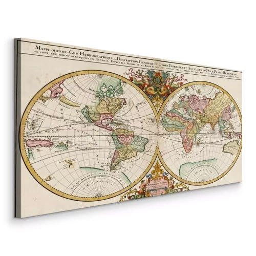 Tableau  Carte du monde ancien avec décorations