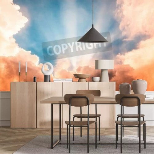 Papier peint  Ciel et nuages cotonneux