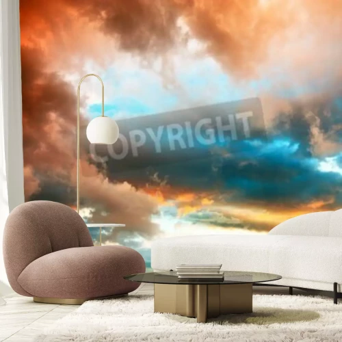 Papier peint  Ciel et paysage vert