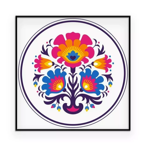 Poster  Motif rond à ornement folklorique