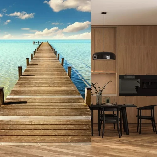 Papier peint  Steg am Meer