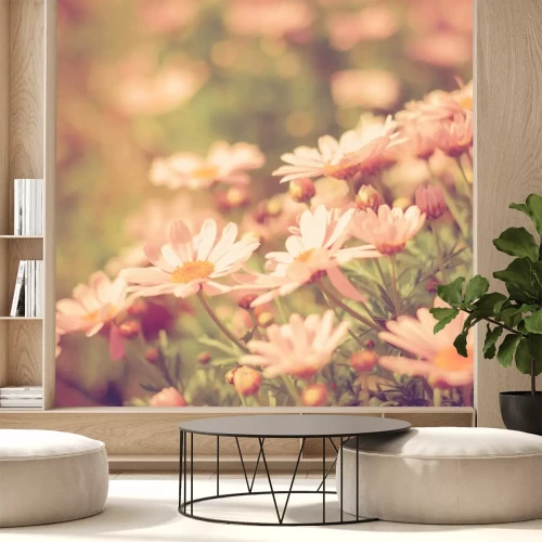 Sticker  pré de fleurs vintage rétro