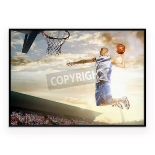Poster  Un joueur de basket-ball qui marque un point