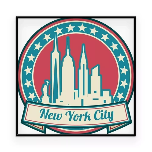 Poster  Le contour des bâtiments de New York dans une approche symbolique