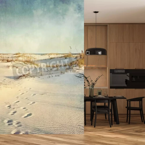 Papier peint  Traces sur les dunes de sable