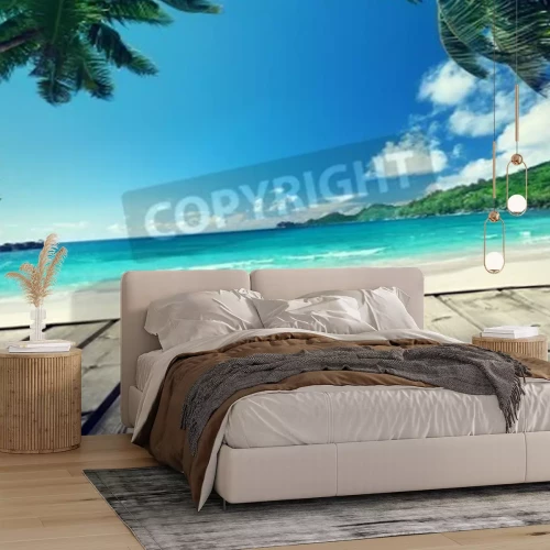 Papier peint  Vue sur la mer tropicale depuis la terrasse