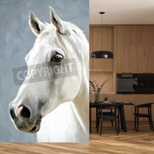 Papier peint  Gros plan sur l'oeil marron du cheval