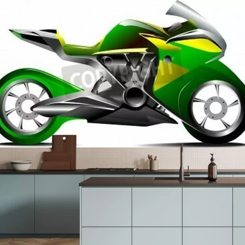 Papier peint  Modern sport motorcycle  Vector illustration