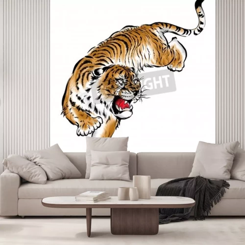 Papier peint  Illustration tigre asiatique