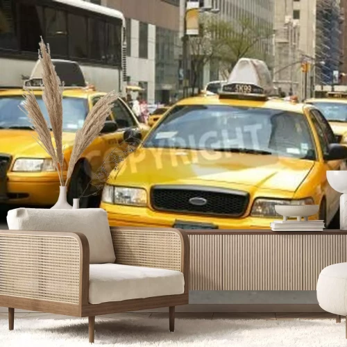 Papier peint  Taxis jaunes dans une rue à New York