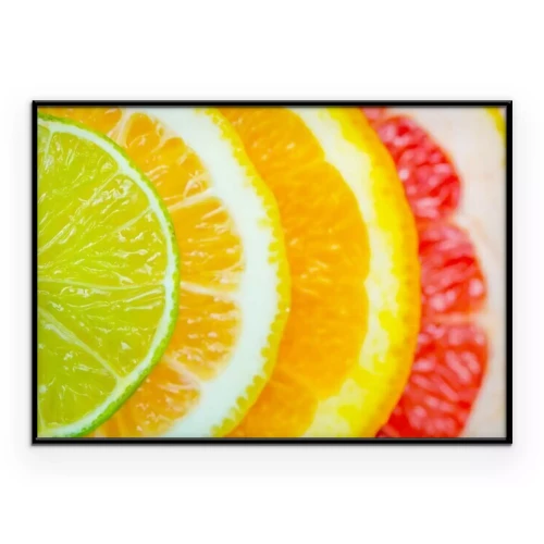 Poster  Un motif de tranches d'agrumes colorées