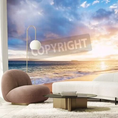 Papier peint  Coucher de soleil hawaïen sur la plage