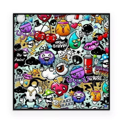 Poster  Graphismes avec images et slogans de style graffiti