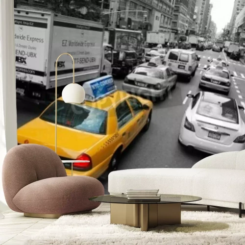 Papier peint  New York fond noir et blanc