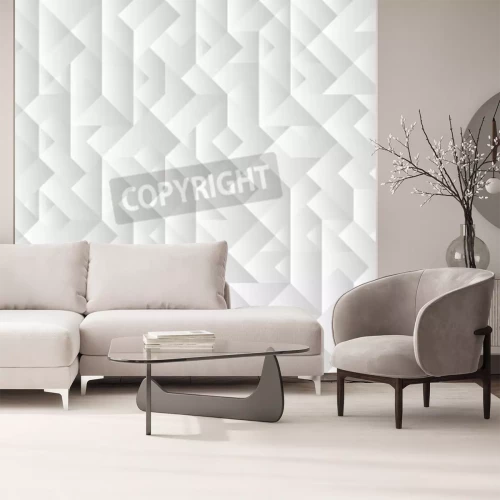 Papier peint  Motif géoùétrique gris en 3D