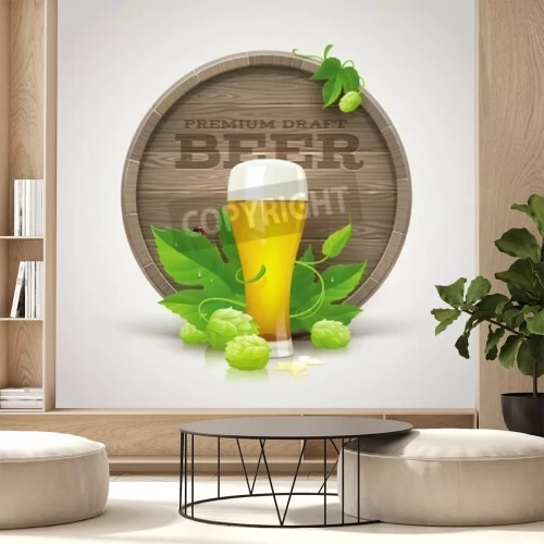 Papier peint  Dessin avec boisson houblonnée