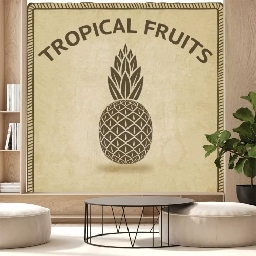 Sticker  Graphiques rétro avec ananas et lettrage