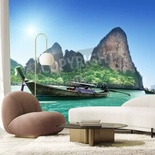 Papier peint  Océan et montagnes tropicales