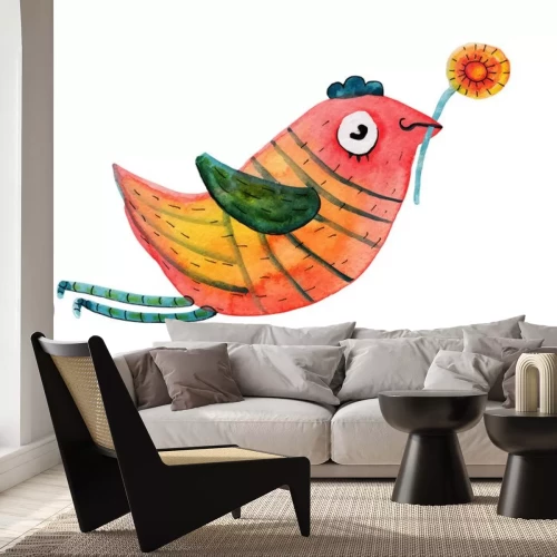 Sticker  Dessin d'oiseau dans des tons colorés