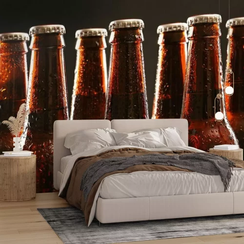 Papier peint  Bouteilles de bière foncées et réfrigérées