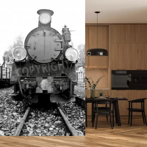 Papier peint  Train à vapeur ancien 3D